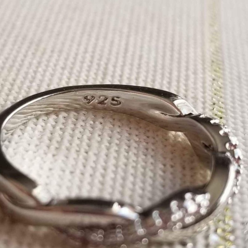 New 925 Silver Diamond Twist Band Ring for Women - Picture 6 of 9